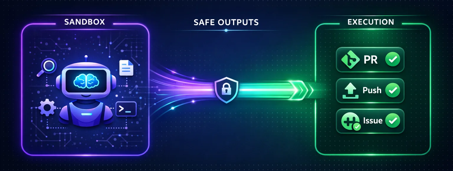 Agentic Workflow Security Model - Sandbox, Safe Outputs, and Execution