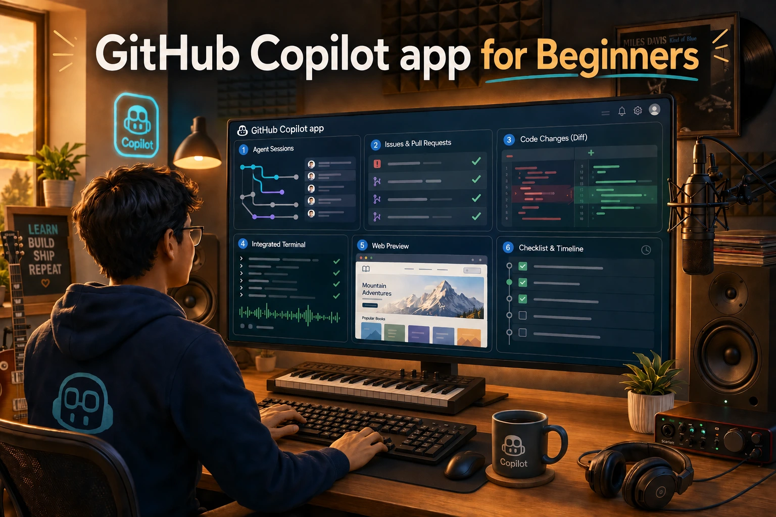 Cover image for: Get started with the GitHub Copilot app: A free, hands-on course