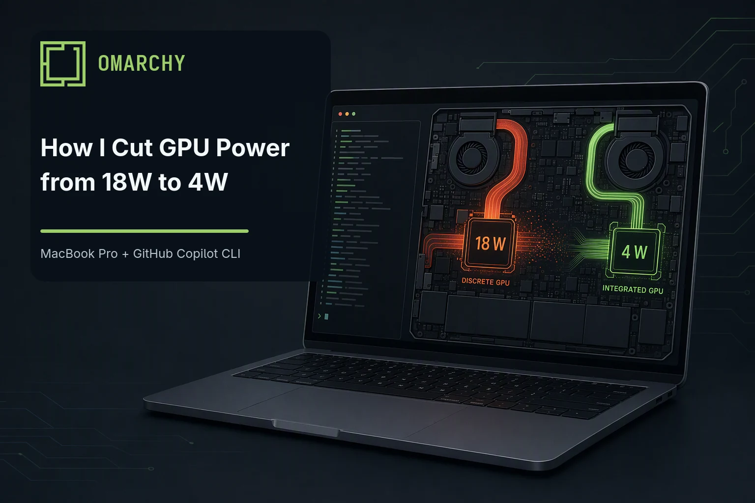 Cover image for: How I Cut GPU Power from 18 W to 4 W on an Omarchy MacBook Pro with GitHub Copilot CLI