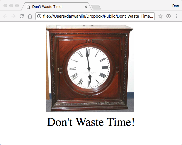 Don't Waste Time Clock Image