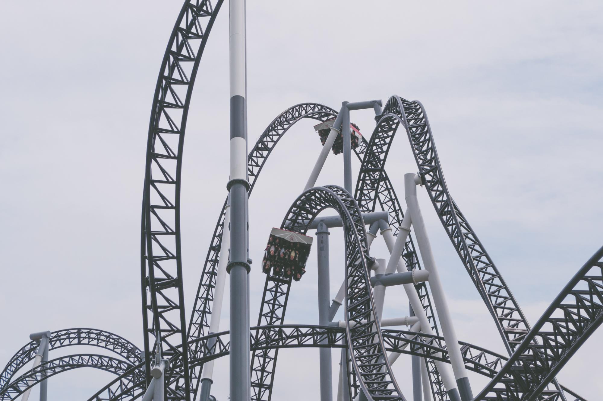 Roller coaster in a park by Priscilla Du Preez