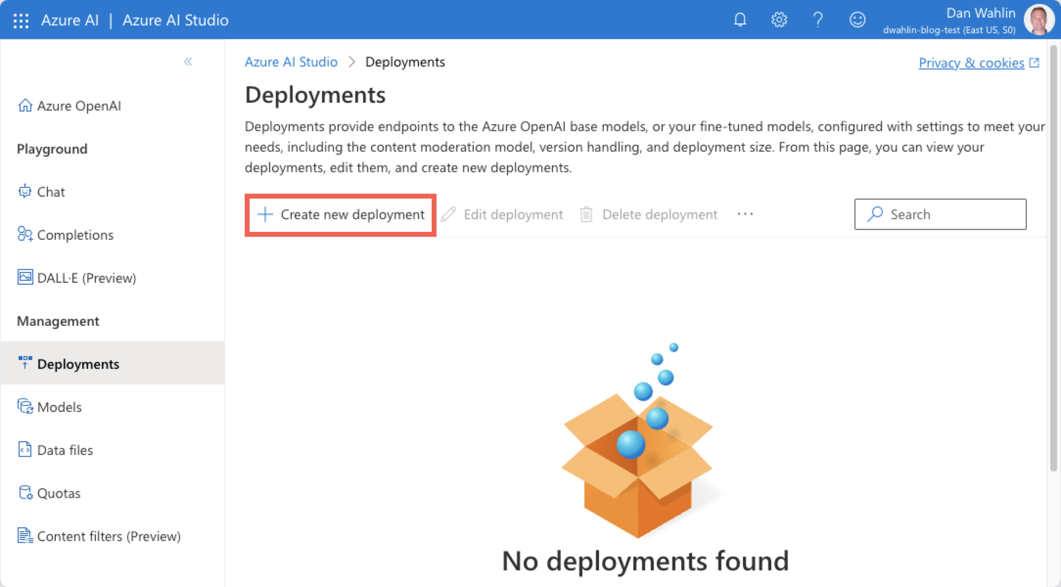 Introduction to the Azure OpenAI Playground