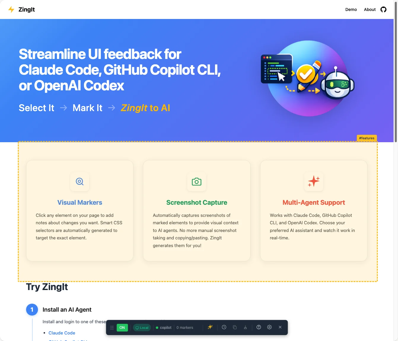Point, Click, Let AI Fix It: How I Built ZingIt Using the GitHub Copilot SDK
